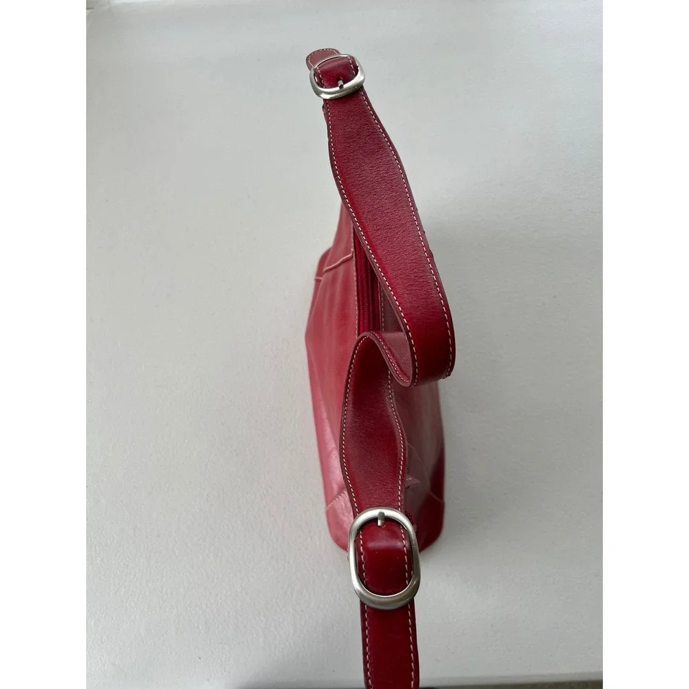 Nordstrom Vintage Y2K Red Leather Hobo Shoulder Bag Purse
